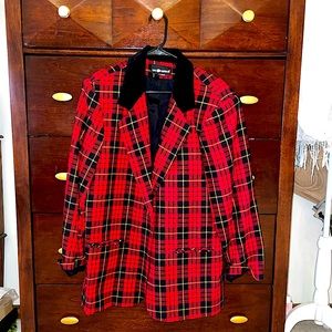 Plaid, Single Breasted Vintage Blazer